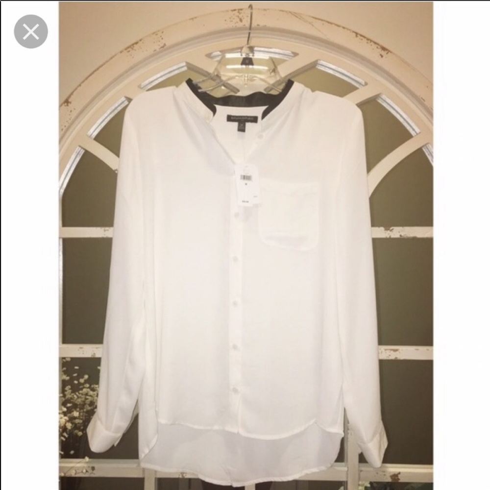 Banana Republic White Long Sleeves Blouse Shirt